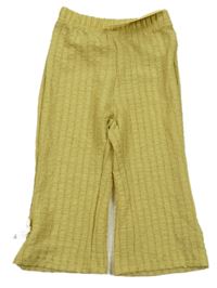 Nové - Olivové žebrované lehké kalhoty Shein