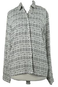 Dámská bílo-černá vzorovaná šifonová halenka M&S