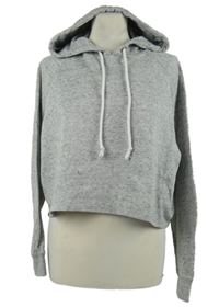 Dámská šedá melírovaná crop mikina s kapucí H&M