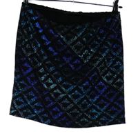 Dámská černo-modrá vzorovvaná třpytivá minisukně zn .Asos 