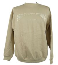 Pánská béžová mikina s logem PrettyLittle Thing