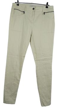 Dámské smetanové skinny elastické kalhoty Next vel. 14L