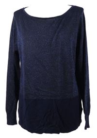Dámský tmavomodrý třpytiváý lehký svetr M&S