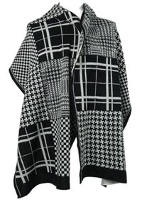 Dámská černo-bílá kostkovaná šála 