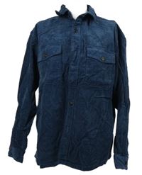 Pánská tmavomodrá manšestrová košilová bunda UniQlo