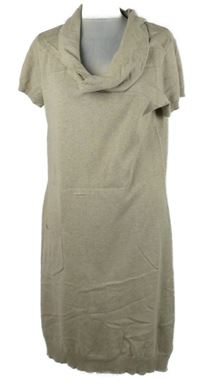 Dámské béžové svetrové šaty s komínovým límcem Bench 