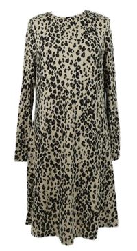 Béžovo-černo-béžové vzorované pletené midi šaty George 