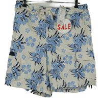 Pánské béžovo-modré květované plážové kraťasy s kapsami Ocean Pacific 