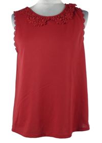 Dámská červená halenka s krajkou Topshop 