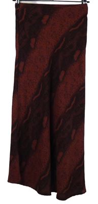 Dámská vínovo-černá vzorovaná midi sukně Shein 