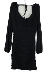 Dámské černé tylové řasené minišaty Hollister 