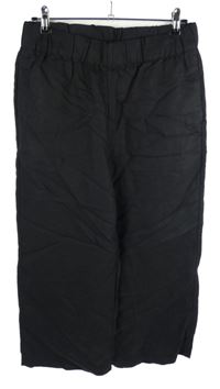 Dámské černé lněné culottes kalhoty H&M