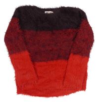 Lilkovo-červený chlupatý svetr zn. H&M