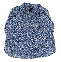 Modrá květinová polohalenka H&M