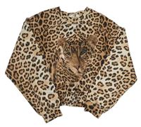 Béžová crop mikina s leopardím vzorem a leopardem H&M