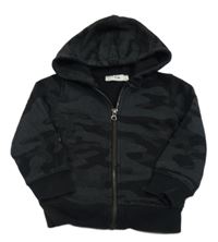 Černo-šedá army propínací mikina s kapucí C&A