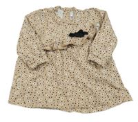 Béžové květinové teplákové šaty s puntíky Mayoral