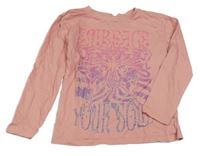 Světlerůžové triko s potiskem Page one young