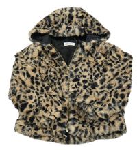 Béžová kožešinová podšitá bunda s kapucí H&M
