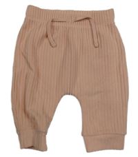 Světlerůžové žebrované tepláky