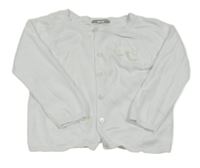 Bílý propínací svetr s mašličkou Vertbaudet