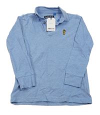 Nové - Modré melírované polo triko s nášivkou Next