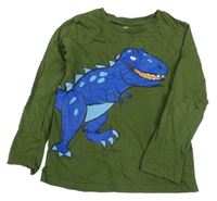 Khaki triko s dinosaurem H&M