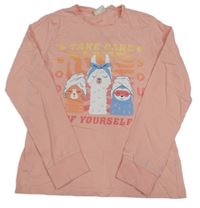 Růžové triko s lamou C&A