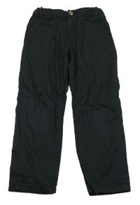 Černé plátěné kalhoty H&M