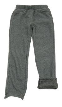 Tmavošedé melírované zateplené tregíny riflového vzhledu Topolino