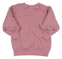 Růžová mikina s volánky