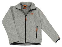 Šedá melírovaná pletená propínací s logem Trespass