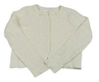 Smetanový copánkový propínací svetr Primark