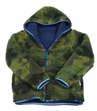 Khaki army huňatá oboustranná bunda s kapucí Boden