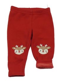 Červené zateplené legíny se soby C&A