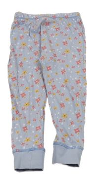 Levandulovo-barevné květované pyžamové kalhoty Tu