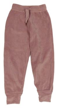 Růžové plyšové tepláky Next