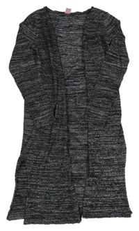 Černo-stříbrný melírovaný úpletový cardigan Y.F.K.