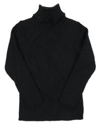 Černý žebrovaný svetrový rolák Matalan