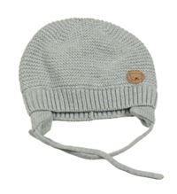 Šedá čepice s nášivkou a tkaničkou H&M