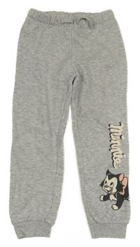 Šedé melírované tepláky s kočkou H&M