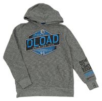 Šedá melírovaná mikina s nápisem a kapucí C&A