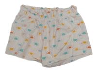 Světlerůžové bavlněné paper bag kraťasy se sluníčky Lily & Dan