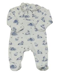 Bílý sametový overal s obrázky