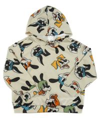 Béžová mikina s pejsky a kapucí