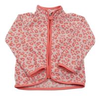 Světlerůžovo-jahodová vzorovaná fleecová propínací mikina TCM