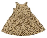 Béžovo-černé leopardí bavlněné šaty H&M