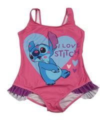 Tmavorůžové jednodílné plavky se Stitchem Disney