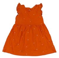 Oranžové bavlněné šaty s třešničkami H&M