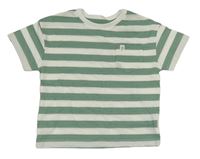 Khaki-bílé pruhované crop tričko Matalan